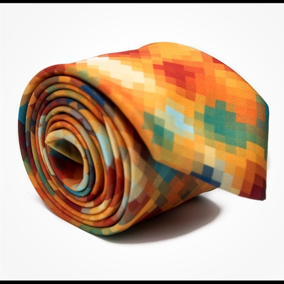 New set of 2 Ties Red Pixel & Mustard Pixel - Picture 6 of 10